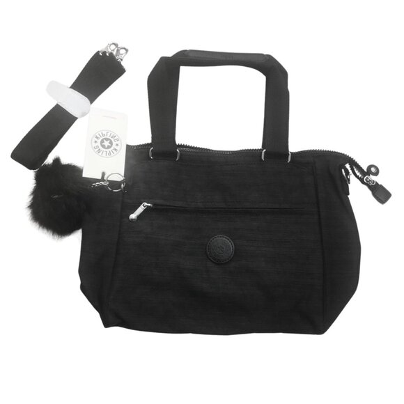 brand new vintage Kipling REVIR tote multi-use crossbody bag linen black - Picture 1 of 13